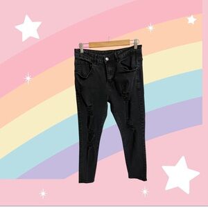 SHEIN Men’s Black Distressed Jeans size S